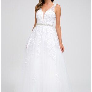 Floral Appliques Prom Ballgown Dress JT224